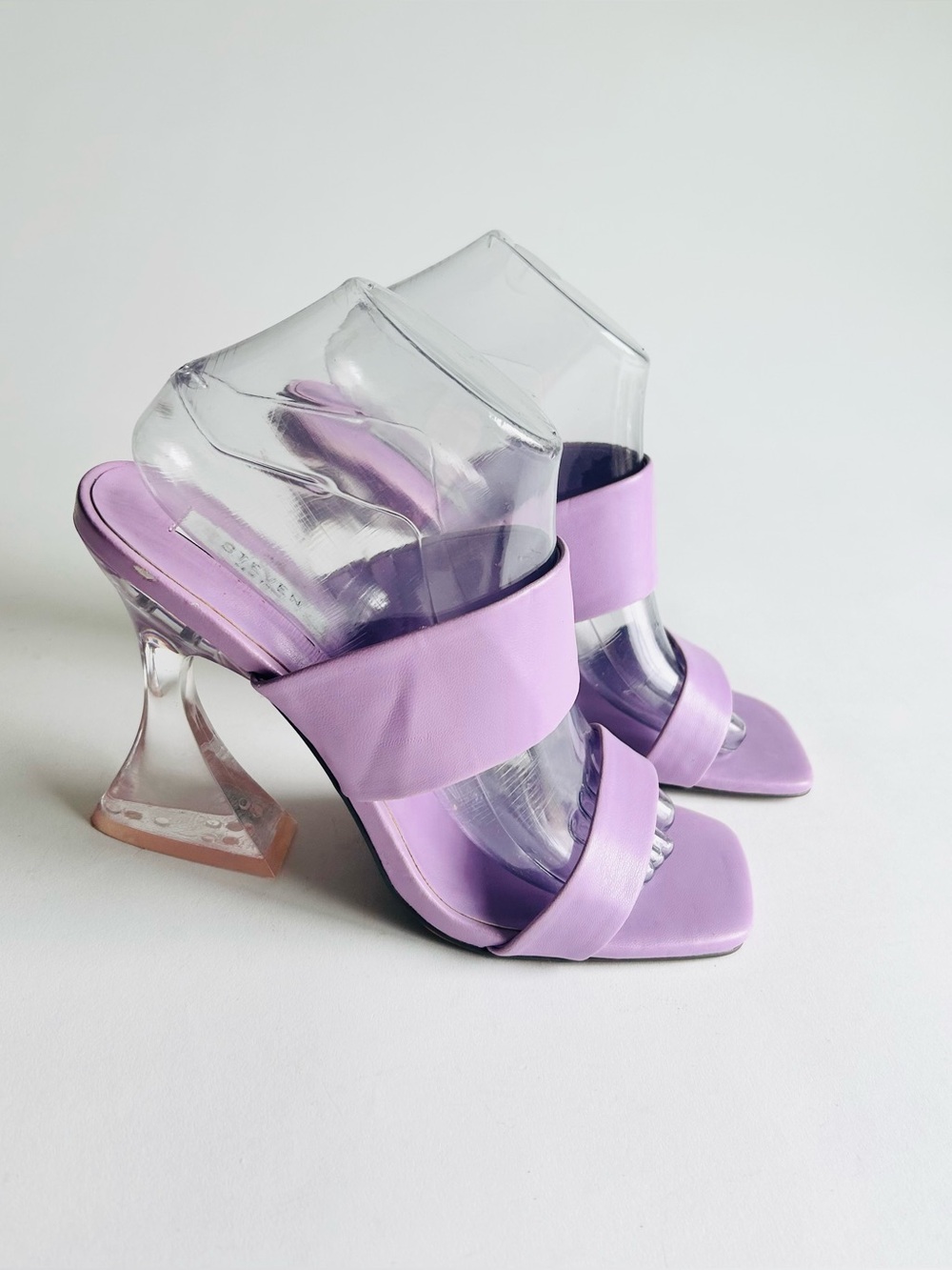 New Steven Lavender Man Made Leather Plastic Heel Pumps size 8